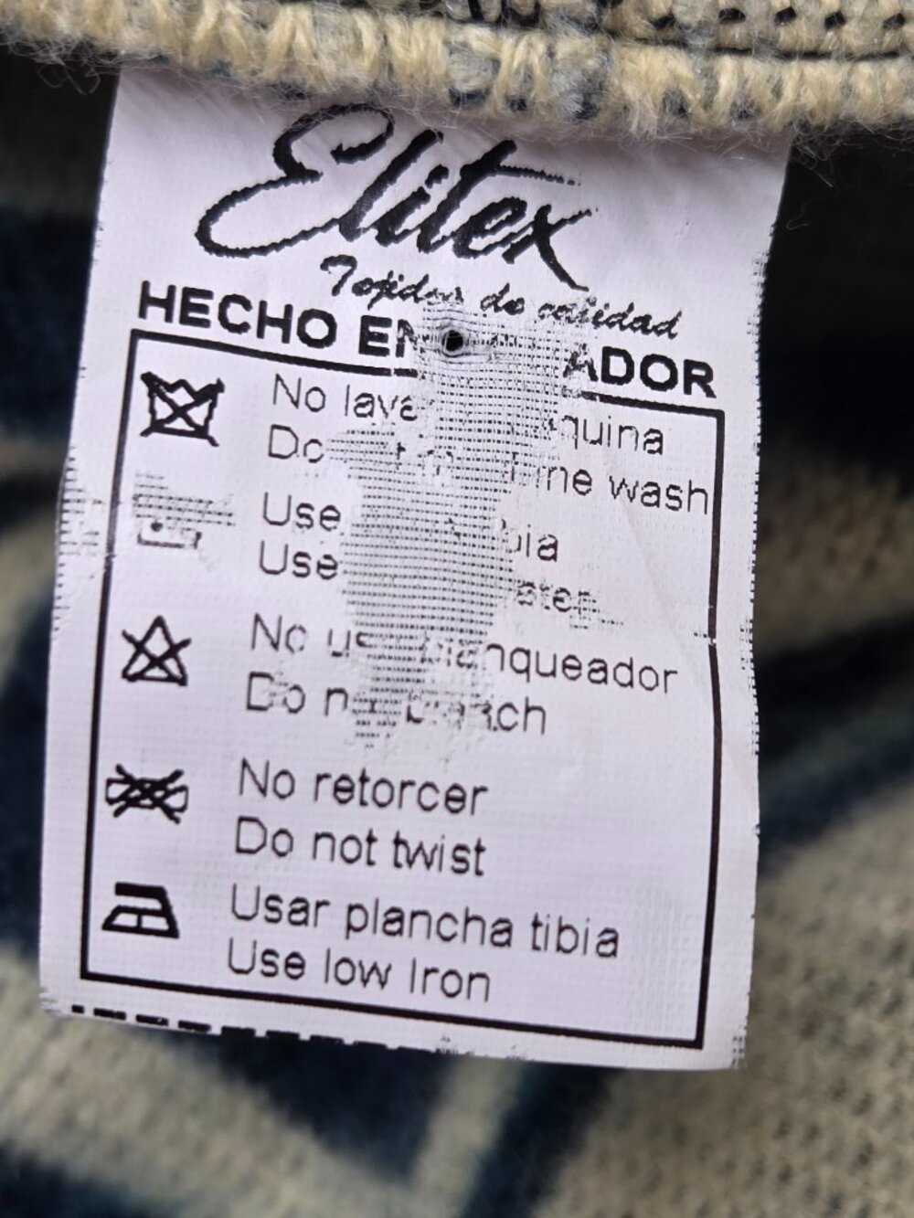 Elitex Hooded Poncho Jack Skellington Southwestern Aztec Hencho Ecuador Unisex - Picture 5 of 14